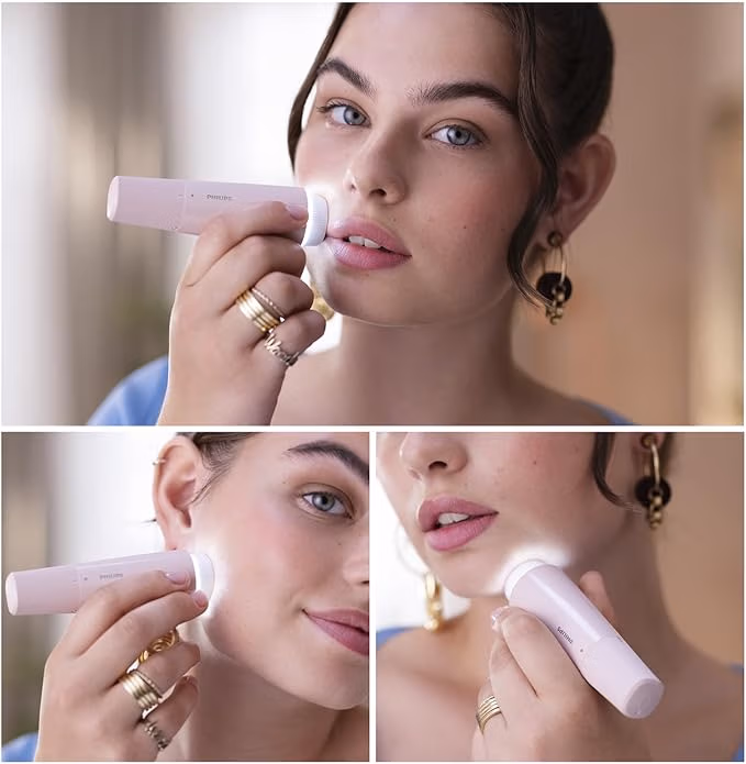 Philips 5000 Series Facial Hair Remover smooth skin on the go for upper lip, chin, cheeks, Lychee Pink, BRR454/00 - Image 5