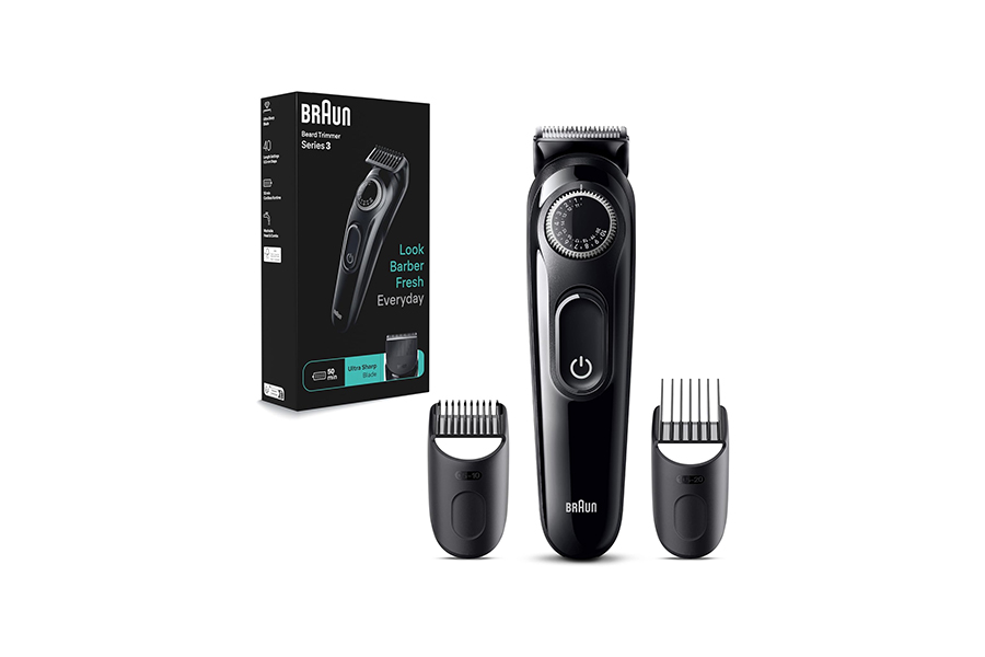 Braun Beard Trimmer Series 3 3410, Trimmer For Men with Styling Tools and 50-min Runtime