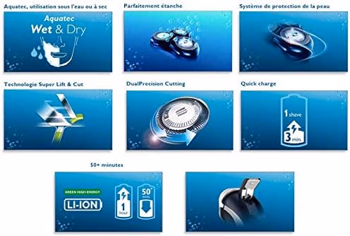 Aqua Touch Wet And Dry Electric Shaver Black/Blue AT8901 - Image 6