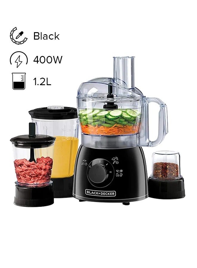5 In 1 Food Processor With 33 Functions 1.2 L 400 W KR43-B5 Black - Image 2