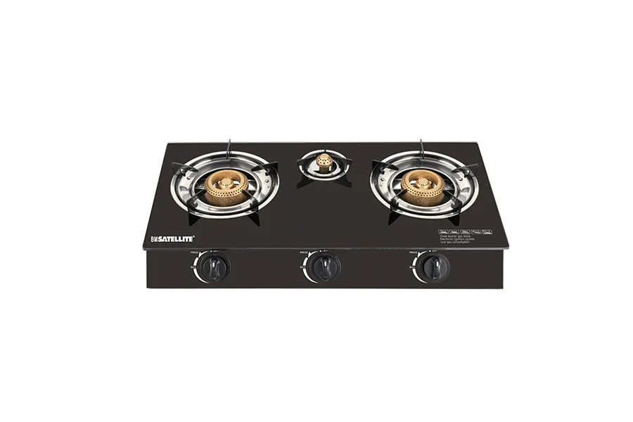 GLASS TOP THREE BURNER GAS