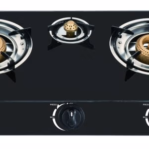 THREE BURNER GAS STOVE WITH AUTOMATIC IGNITION SYSTEM